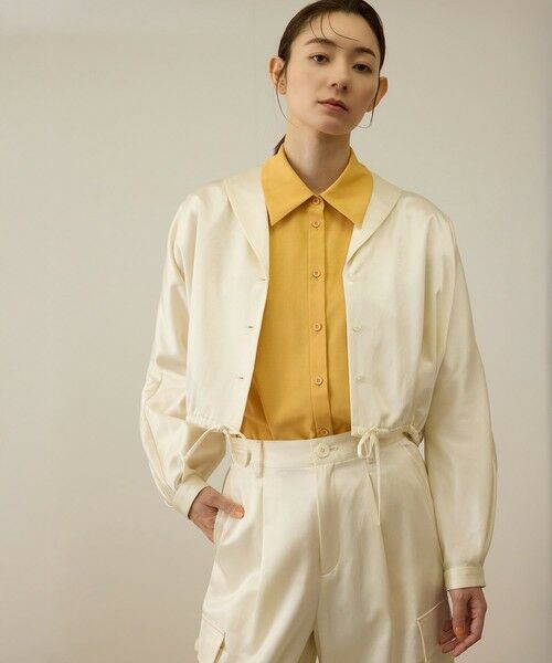 ROPE' / ロペ シャツ・ブラウス | 【洗える】シャイニーサテンブラウス/セットアップ対応 | 詳細4