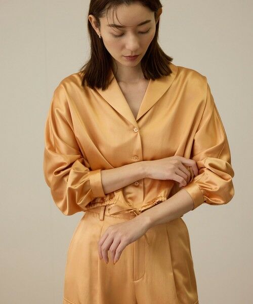 ROPE' / ロペ シャツ・ブラウス | 【洗える】シャイニーサテンブラウス/セットアップ対応 | 詳細7