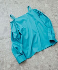 ROPE' / ロペ シャツ・ブラウス（半袖以外） | 【洗える】コットンサテンオフショルダーブラウス