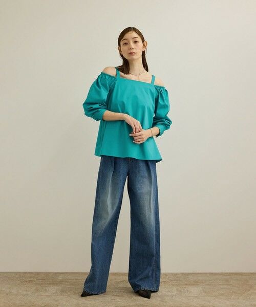 ROPE' / ロペ シャツ・ブラウス（半袖以外） | 【洗える】コットンサテンオフショルダーブラウス | 詳細2
