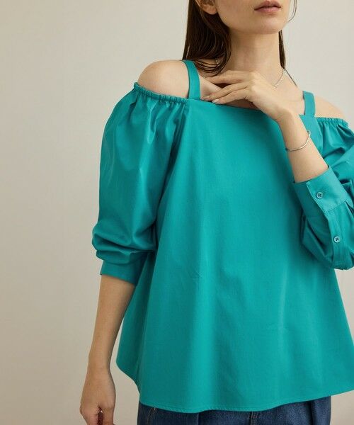 ROPE' / ロペ シャツ・ブラウス（半袖以外） | 【洗える】コットンサテンオフショルダーブラウス | 詳細4