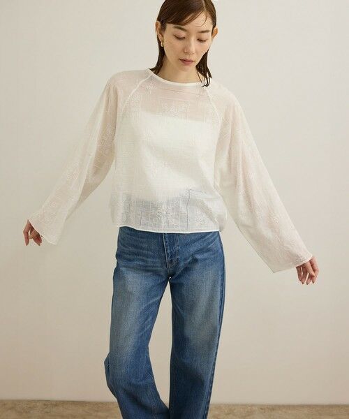 ROPE' / ロペ シャツ・ブラウス（半袖以外） | コットンエンブロイダリーレース刺繍ブラウス | 詳細15