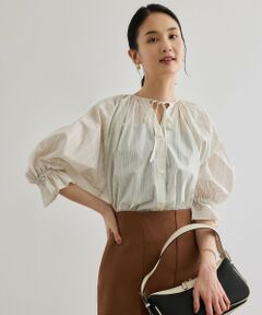 ROPE' / ロペ シャツ・ブラウス | 【洗える】タイプライターハーフスリーブブラウス/お仕事・通勤対応