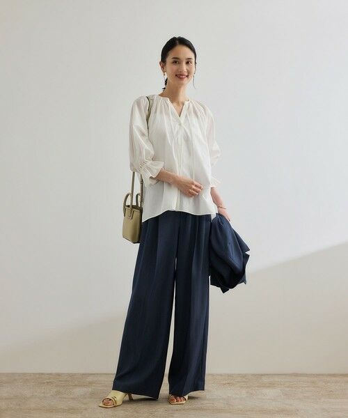 ROPE' / ロペ シャツ・ブラウス | 【洗える】タイプライターハーフスリーブブラウス/お仕事・通勤対応 | 詳細9