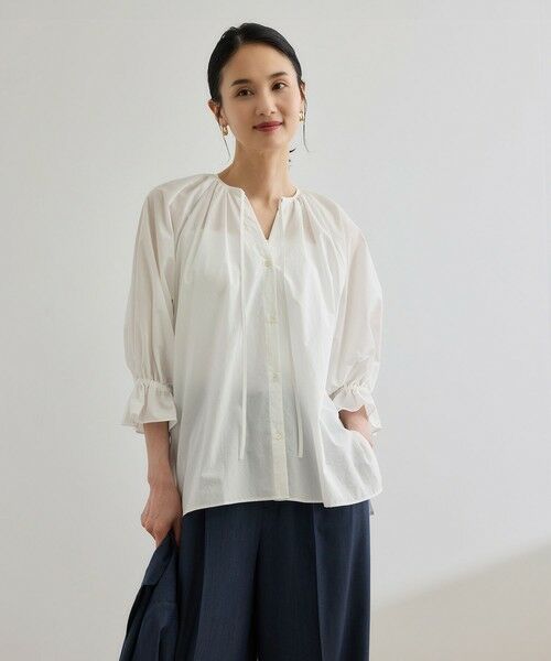ROPE' / ロペ シャツ・ブラウス | 【洗える】タイプライターハーフスリーブブラウス/お仕事・通勤対応 | 詳細11