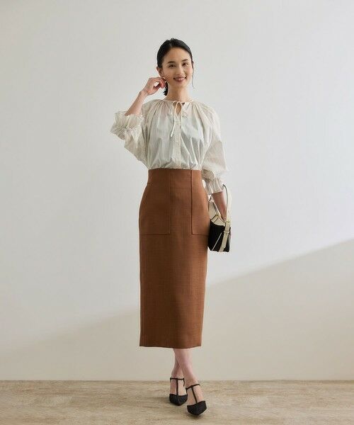 ROPE' / ロペ シャツ・ブラウス | 【洗える】タイプライターハーフスリーブブラウス/お仕事・通勤対応 | 詳細12