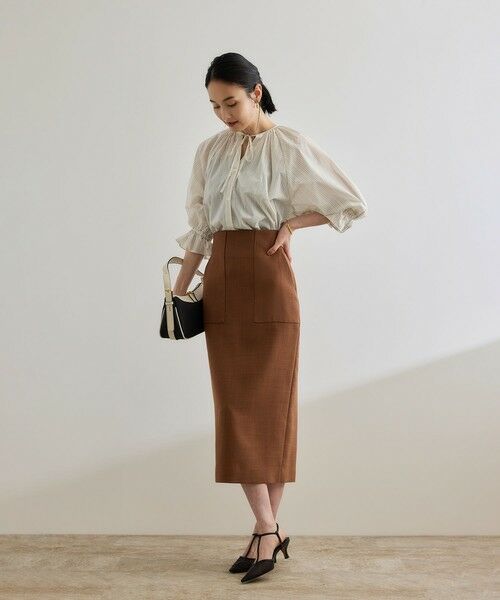 ROPE' / ロペ シャツ・ブラウス | 【洗える】タイプライターハーフスリーブブラウス/お仕事・通勤対応 | 詳細13