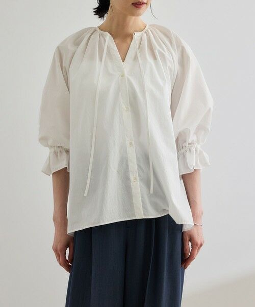 ROPE' / ロペ シャツ・ブラウス | 【洗える】タイプライターハーフスリーブブラウス/お仕事・通勤対応 | 詳細15