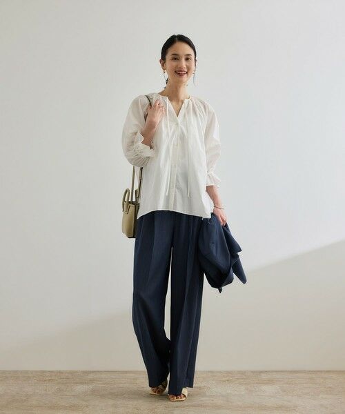 ROPE' / ロペ シャツ・ブラウス | 【洗える】タイプライターハーフスリーブブラウス/お仕事・通勤対応 | 詳細2