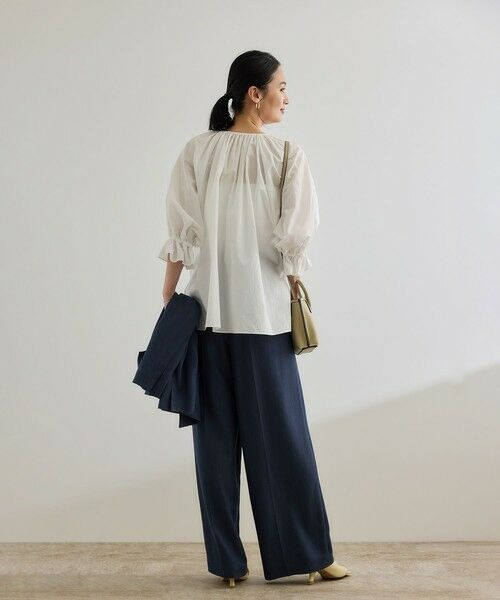 ROPE' / ロペ シャツ・ブラウス | 【洗える】タイプライターハーフスリーブブラウス/お仕事・通勤対応 | 詳細3