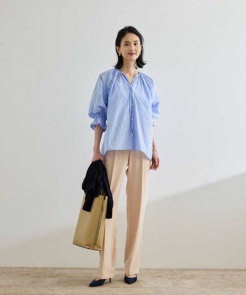 ROPE' / ロペ シャツ・ブラウス | 【洗える】タイプライターハーフスリーブブラウス/お仕事・通勤対応 | 詳細6