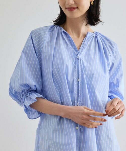 ROPE' / ロペ シャツ・ブラウス | 【洗える】タイプライターハーフスリーブブラウス/お仕事・通勤対応 | 詳細7