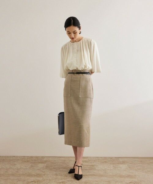 ROPE' / ロペ シャツ・ブラウス | 【洗える】フェイディドフラワープリント・無地ブラウス | 詳細9