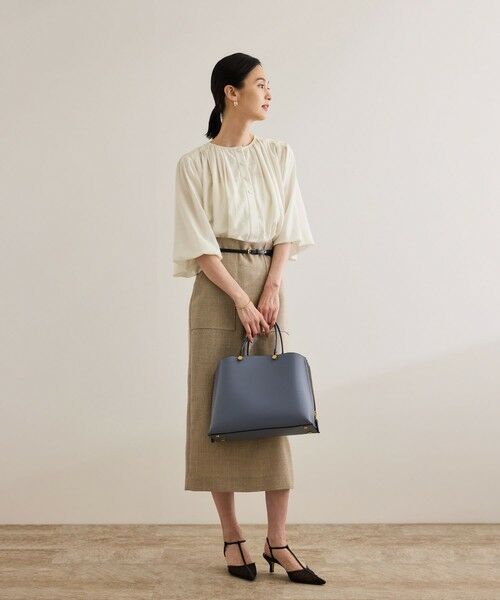 ROPE' / ロペ シャツ・ブラウス | 【洗える】フェイディドフラワープリント・無地ブラウス | 詳細10