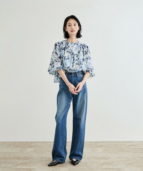 ROPE' / ロペ シャツ・ブラウス | 【洗える】フェイディドフラワープリント・無地ブラウス | 詳細11