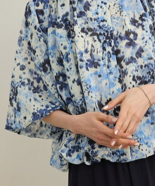 ROPE' / ロペ シャツ・ブラウス | 【洗える】フェイディドフラワープリント・無地ブラウス | 詳細14