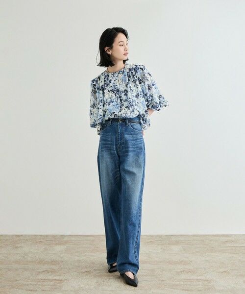 ROPE' / ロペ シャツ・ブラウス | 【洗える】フェイディドフラワープリント・無地ブラウス | 詳細15