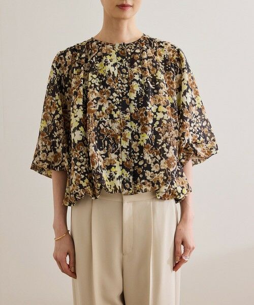 ROPE' / ロペ シャツ・ブラウス | 【洗える】フェイディドフラワープリント・無地ブラウス | 詳細16