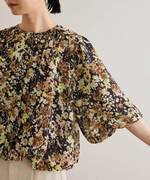 ROPE' / ロペ シャツ・ブラウス | 【洗える】フェイディドフラワープリント・無地ブラウス | 詳細21