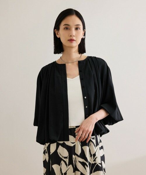 ROPE' / ロペ シャツ・ブラウス | 【洗える】フェイディドフラワープリント・無地ブラウス | 詳細3