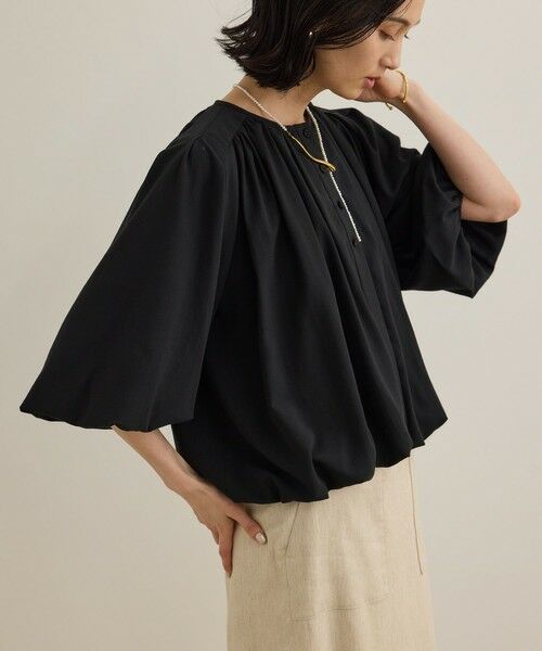 ROPE' / ロペ シャツ・ブラウス | 【洗える】フェイディドフラワープリント・無地ブラウス | 詳細29