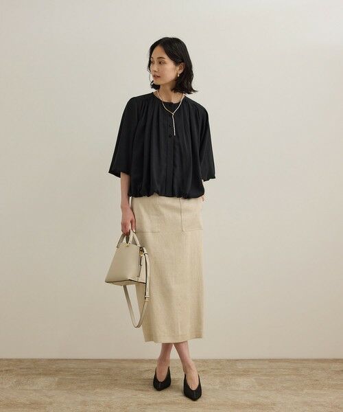 ROPE' / ロペ シャツ・ブラウス | 【洗える】フェイディドフラワープリント・無地ブラウス | 詳細30