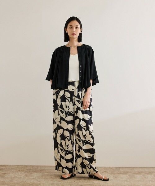 ROPE' / ロペ シャツ・ブラウス | 【洗える】フェイディドフラワープリント・無地ブラウス | 詳細4