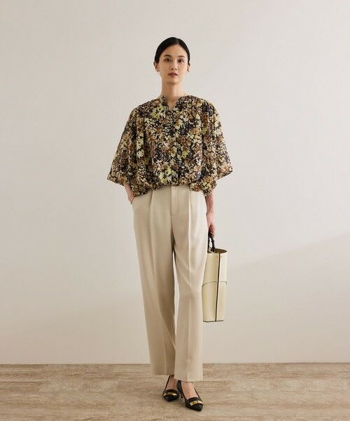 ROPE' / ロペ シャツ・ブラウス | 【洗える】フェイディドフラワープリント・無地ブラウス | 詳細7