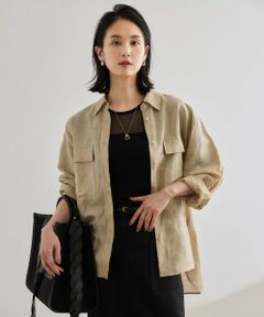 ROPE' / ロペ シャツ・ブラウス | ブライトリネン フラップシャツブラウス/洗える