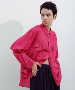 ROPE' / ロペ シャツ・ブラウス | ブライトリネン フラップシャツブラウス/洗える