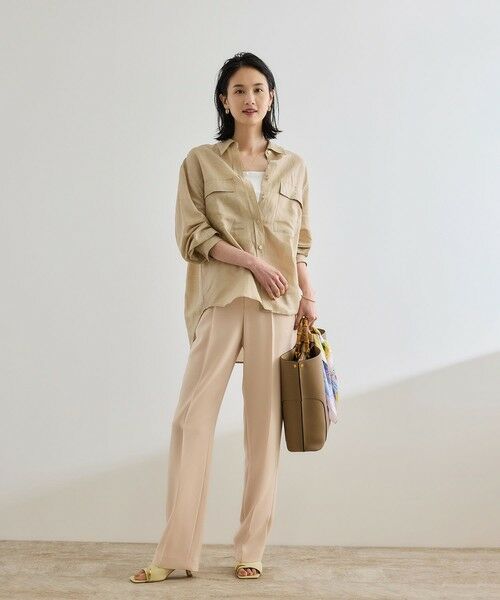 ROPE' / ロペ シャツ・ブラウス | ブライトリネン フラップシャツブラウス/洗える | 詳細12