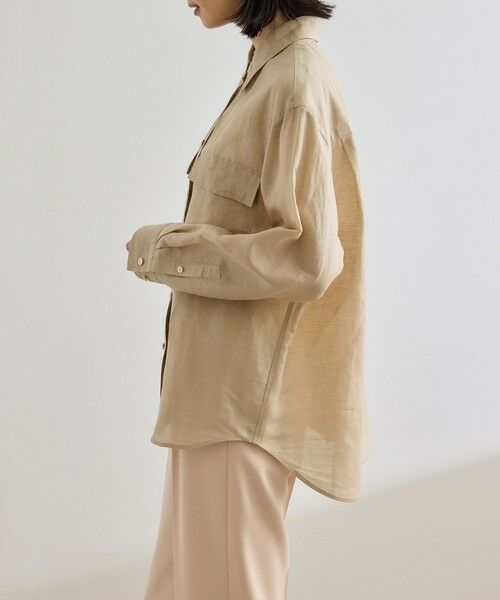 ROPE' / ロペ シャツ・ブラウス | ブライトリネン フラップシャツブラウス/洗える | 詳細14