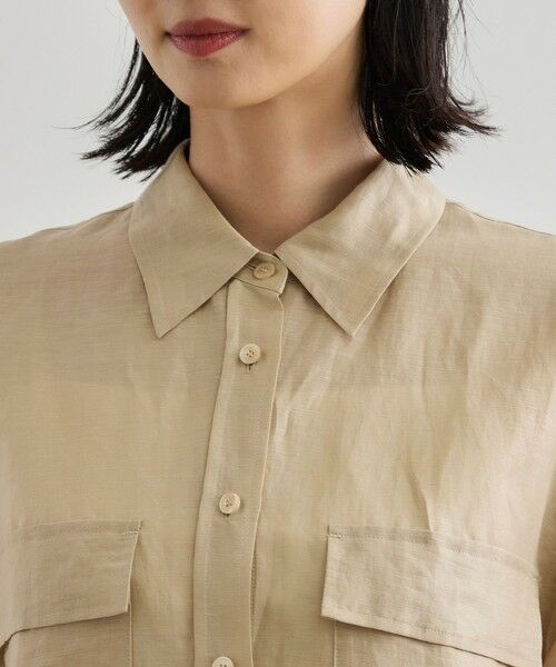 ROPE' / ロペ シャツ・ブラウス | ブライトリネン フラップシャツブラウス/洗える | 詳細16