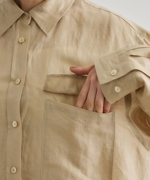 ROPE' / ロペ シャツ・ブラウス | ブライトリネン フラップシャツブラウス/洗える | 詳細17