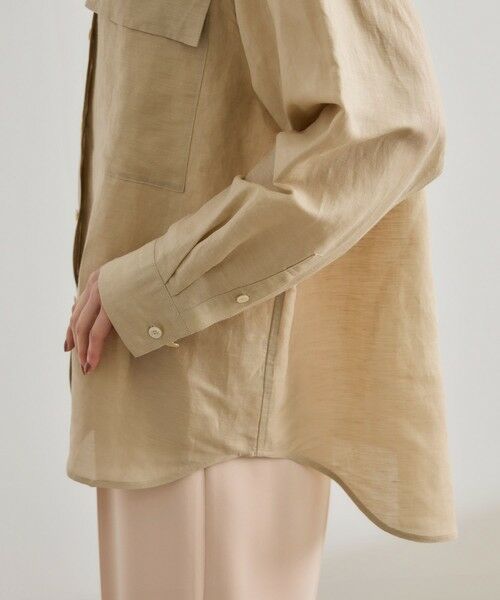 ROPE' / ロペ シャツ・ブラウス | ブライトリネン フラップシャツブラウス/洗える | 詳細18