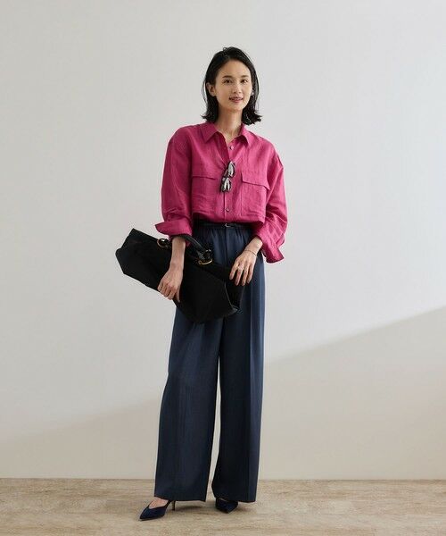 ROPE' / ロペ シャツ・ブラウス | ブライトリネン フラップシャツブラウス/洗える | 詳細22