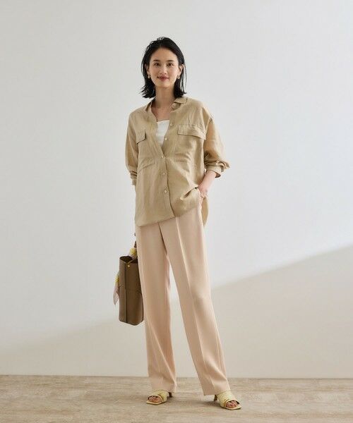 ROPE' / ロペ シャツ・ブラウス | ブライトリネン フラップシャツブラウス/洗える | 詳細24