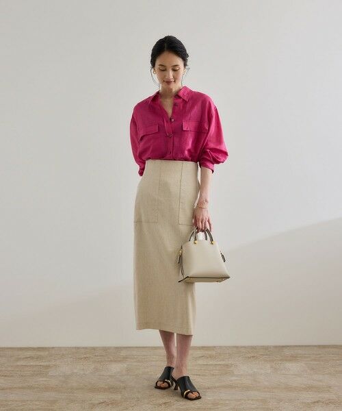 ROPE' / ロペ シャツ・ブラウス | ブライトリネン フラップシャツブラウス/洗える | 詳細25