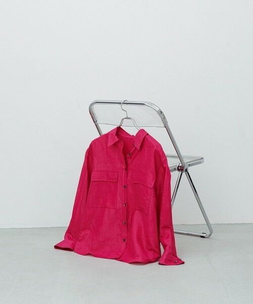 ROPE' / ロペ シャツ・ブラウス | ブライトリネン フラップシャツブラウス/洗える | 詳細5