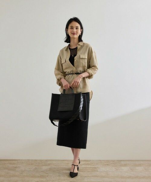 ROPE' / ロペ シャツ・ブラウス | ブライトリネン フラップシャツブラウス/洗える | 詳細9