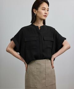 ROPE' / ロペ シャツ・ブラウス | 【洗える・カセット服】バックサテンフラップブラウス/お仕事・通勤・セットアップ対応【ドラマ着用】