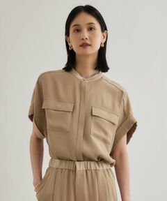 ROPE' / ロペ シャツ・ブラウス | 【洗える・カセット服】バックサテンフラップブラウス/お仕事・通勤・セットアップ対応【ドラマ着用】