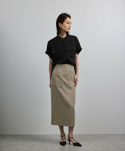 ROPE' / ロペ シャツ・ブラウス | 【洗える・カセット服】バックサテンフラップブラウス/お仕事・通勤・セットアップ対応【ドラマ着用】 | 詳細14