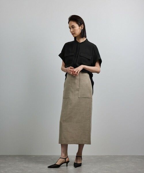 ROPE' / ロペ シャツ・ブラウス | 【洗える・カセット服】バックサテンフラップブラウス/お仕事・通勤・セットアップ対応【ドラマ着用】 | 詳細3