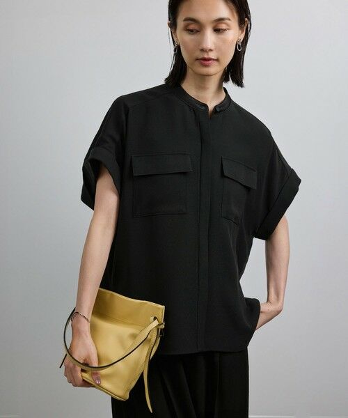 ROPE' / ロペ シャツ・ブラウス | 【洗える・カセット服】バックサテンフラップブラウス/お仕事・通勤・セットアップ対応【ドラマ着用】 | 詳細5