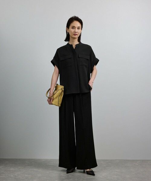 ROPE' / ロペ シャツ・ブラウス | 【洗える・カセット服】バックサテンフラップブラウス/お仕事・通勤・セットアップ対応【ドラマ着用】 | 詳細7