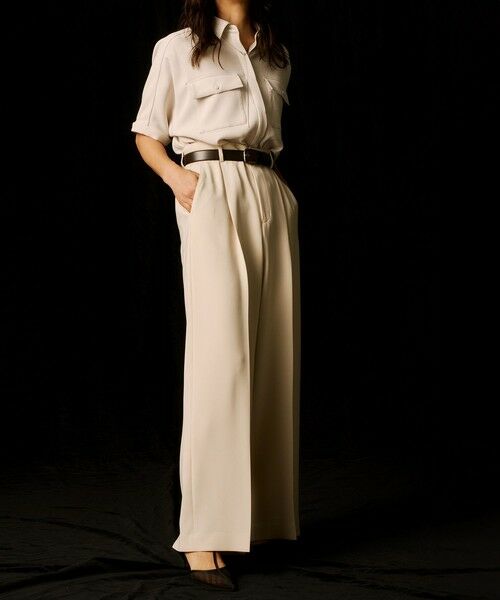 ROPE' / ロペ シャツ・ブラウス | 【洗える・カセット服】バックサテン ドルマンブラウス/お仕事・通勤・セットアップ対応 | 詳細1