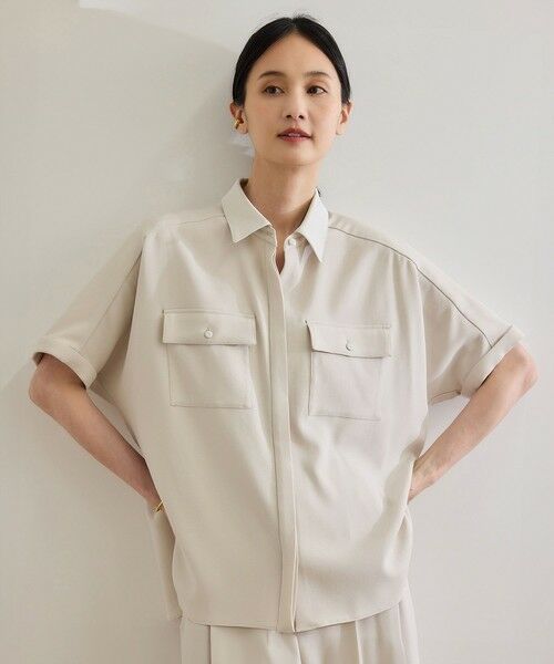 ROPE' / ロペ シャツ・ブラウス | 【洗える・カセット服】バックサテン ドルマンブラウス/お仕事・通勤・セットアップ対応 | 詳細3