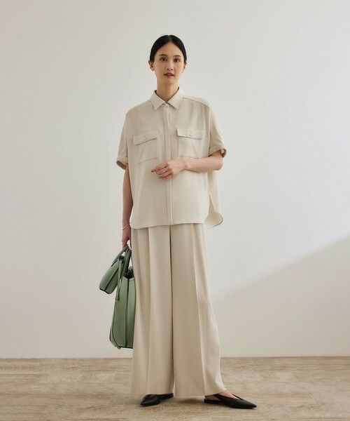 ROPE' / ロペ シャツ・ブラウス | 【洗える・カセット服】バックサテン ドルマンブラウス/お仕事・通勤・セットアップ対応 | 詳細4