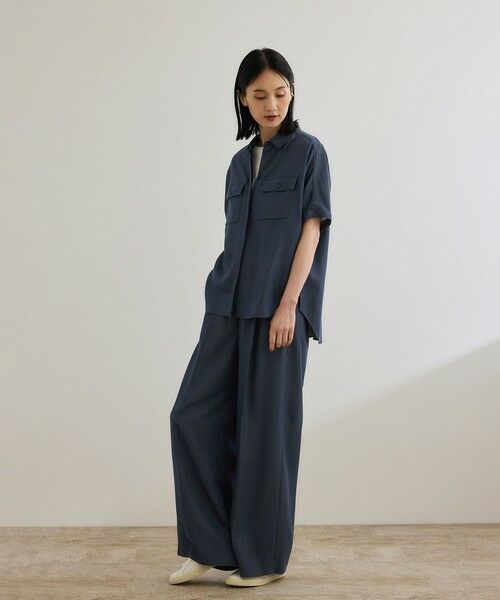 ROPE' / ロペ シャツ・ブラウス | 【洗える・カセット服】バックサテン ドルマンブラウス/お仕事・通勤・セットアップ対応 | 詳細6